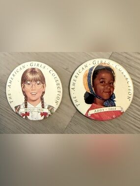 Rare American Girl Doll Addy, Molly Vintage Button Pin Pleasant Company Lot Of 2